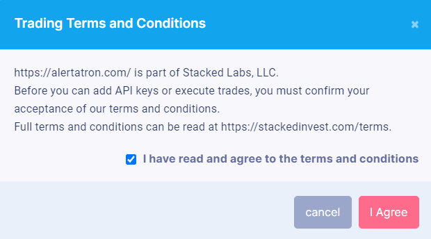 Read the trading terms and conditions