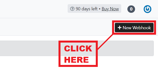 Click on the + New Webhook button